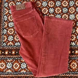 Madewell burnt/ auburn corduroy button up pants boot leg cali Demi boot retro 27